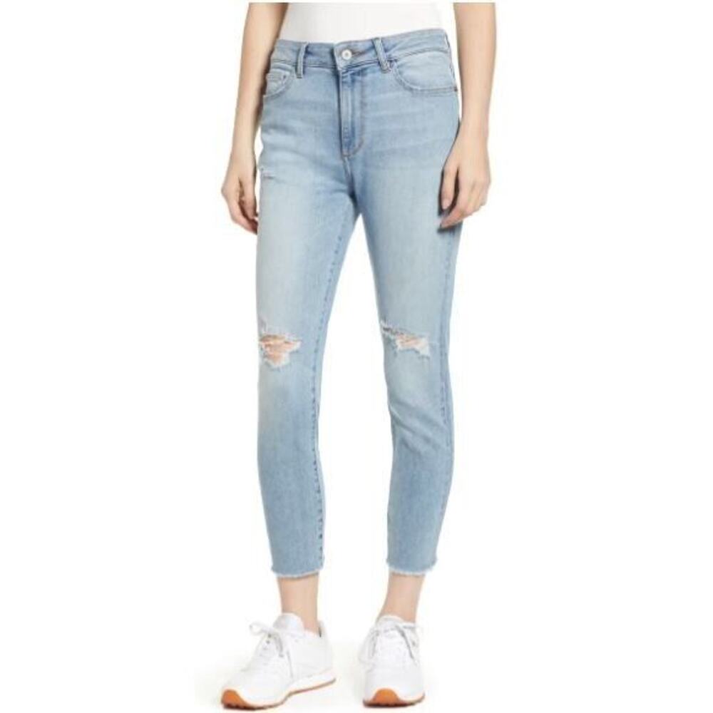 DL1961 Farrow Ripped High‎ Waist Cropped Skinny Toledo Blue Jeans Size 29 P $70
